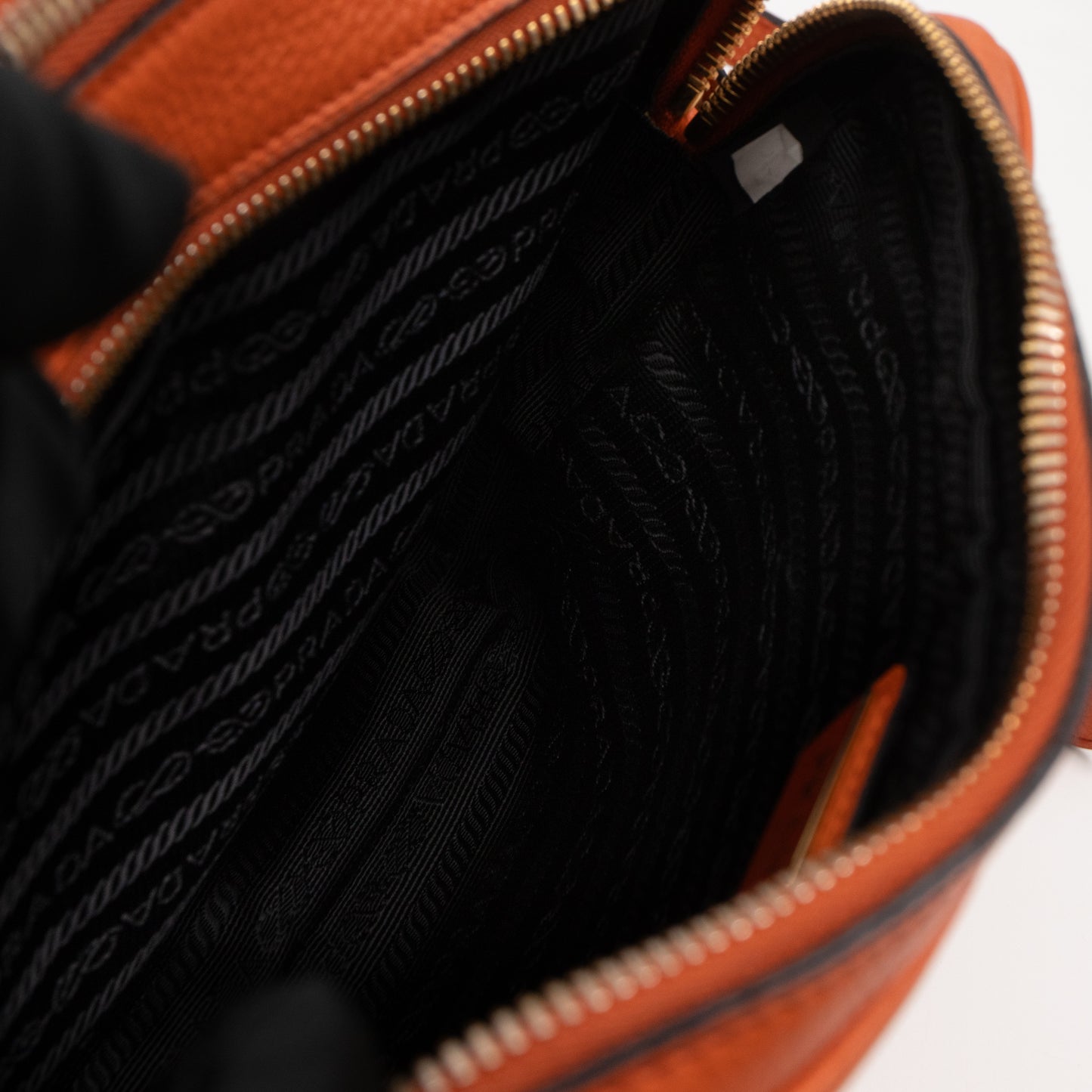 Double Zip Camera Bag Orange Phenix Vitello Leather