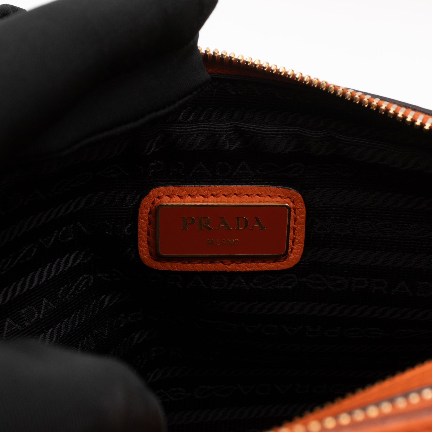 Double Zip Camera Bag Orange Phenix Vitello Leather