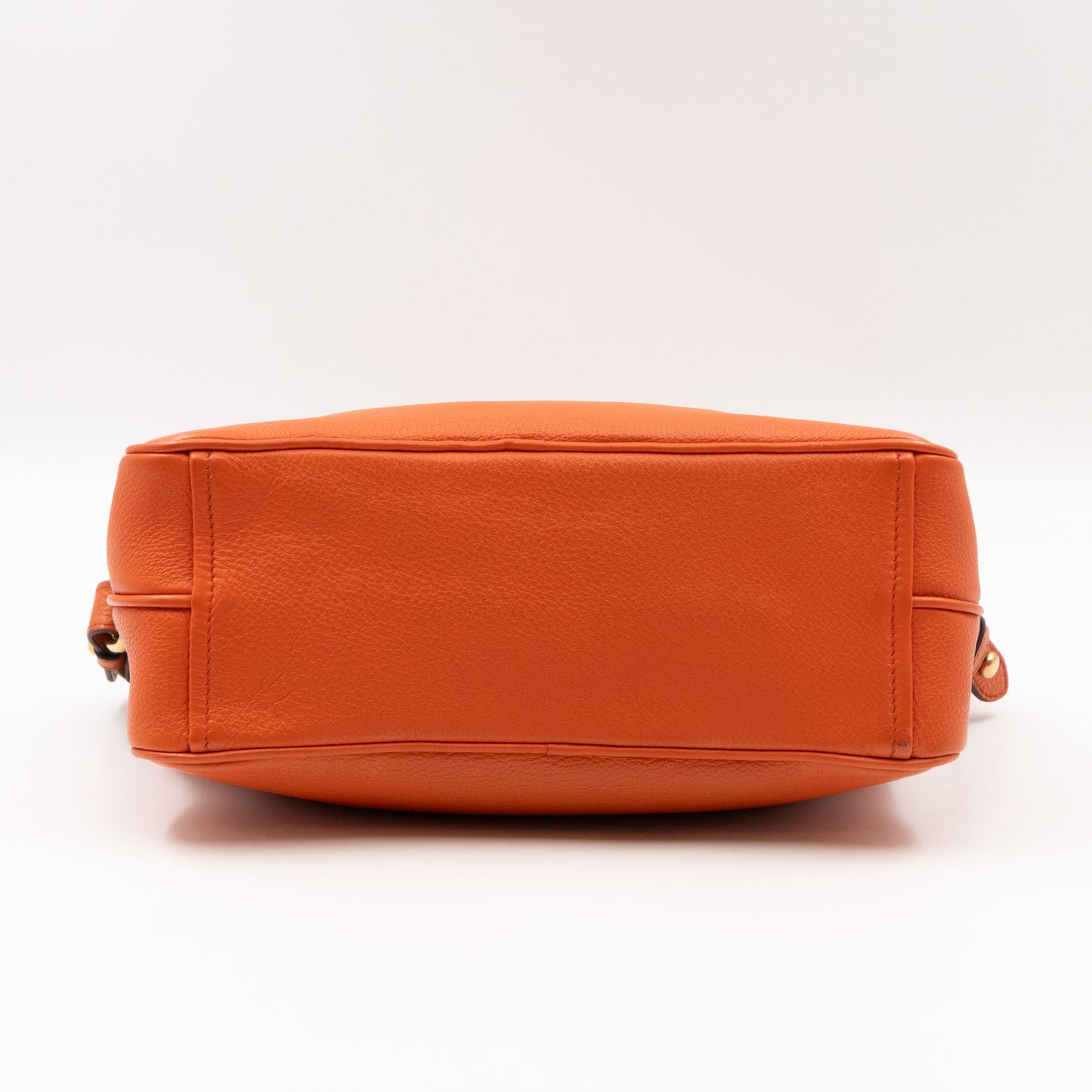 Double Zip Camera Bag Orange Phenix Vitello Leather