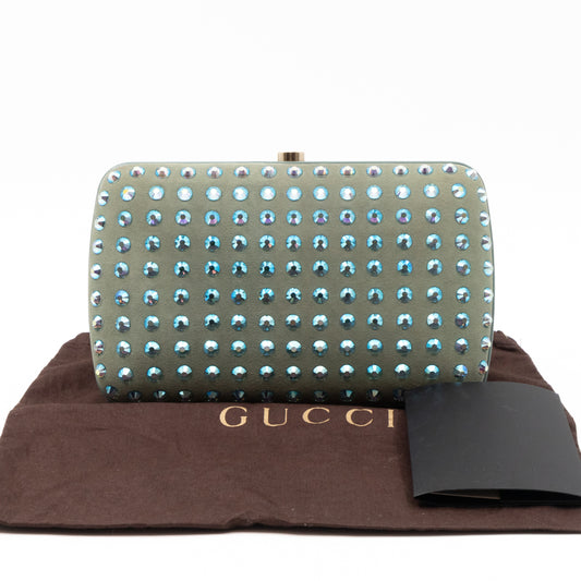 Broadway Blue Suede Crystal Embellished Clutch