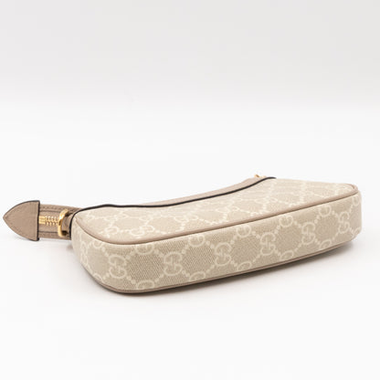 Ophidia Mini Bag GG Supreme Canvas Beige and White