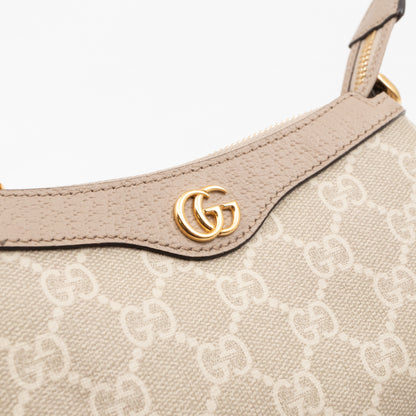 Ophidia Mini Bag GG Supreme Canvas Beige and White