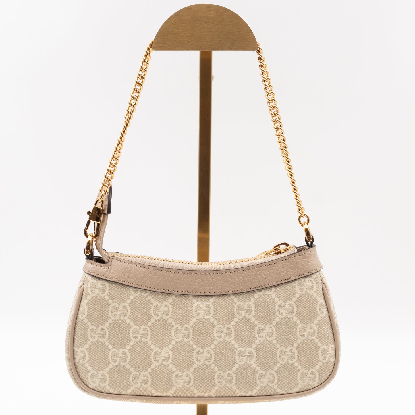 Ophidia Mini Bag GG Supreme Canvas Beige and White