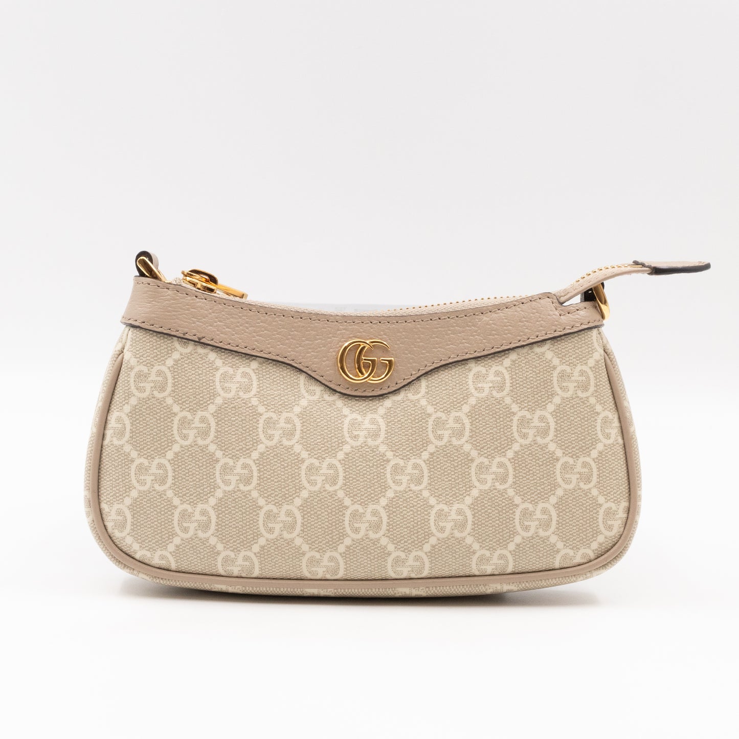 Ophidia Mini Bag GG Supreme Canvas Beige and White