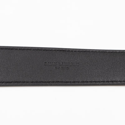 Cassandre Belt with Square Buckle Black Leather 85/34