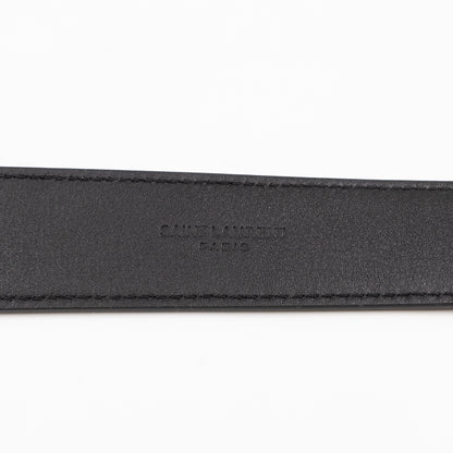 Cassandre Belt with Square Buckle Black Leather 85/34