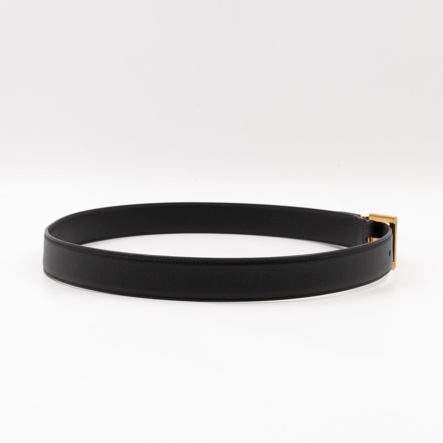 Cassandre Belt with Square Buckle Black Leather 85/34