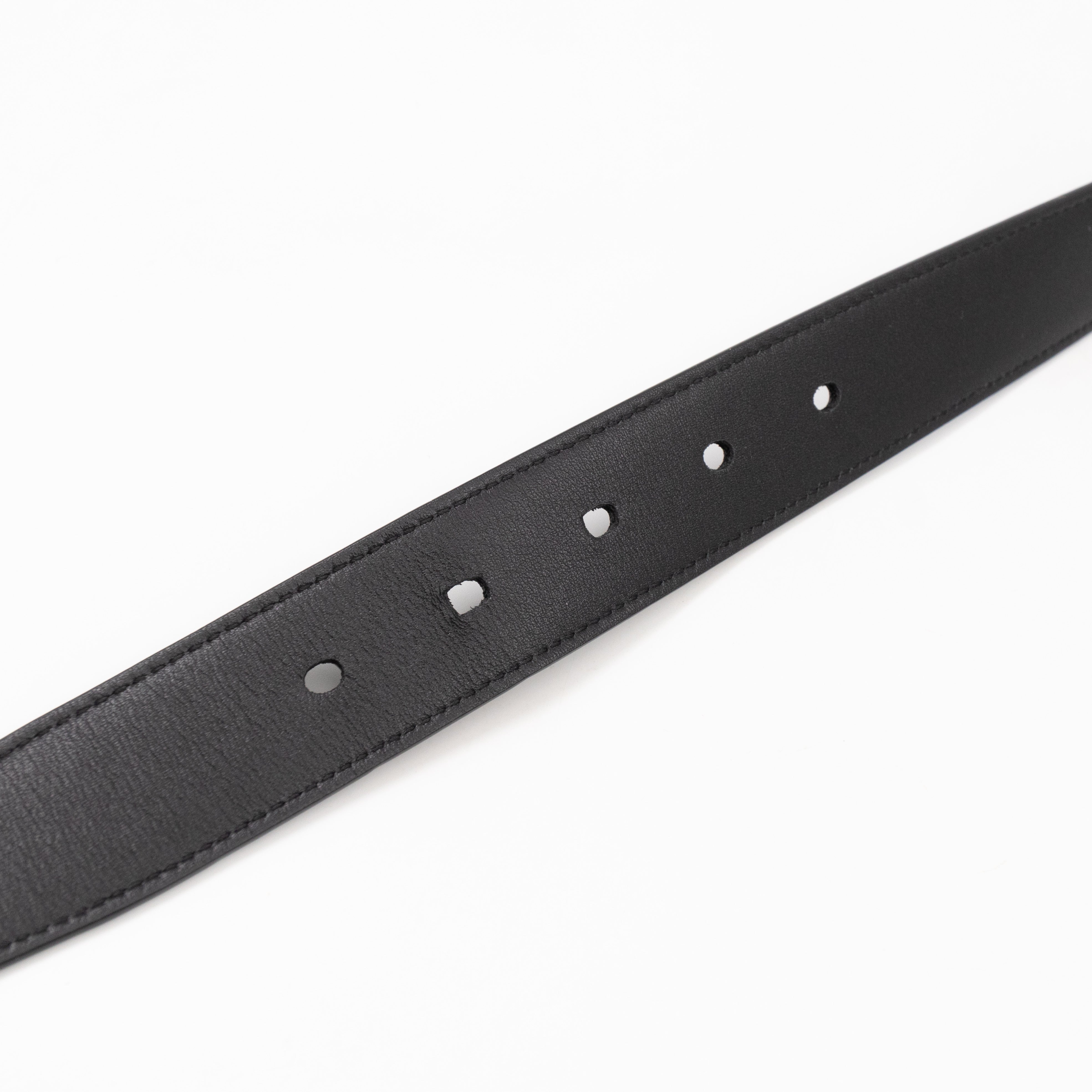 Cassandre Belt with Square Buckle Black Leather 85/34
