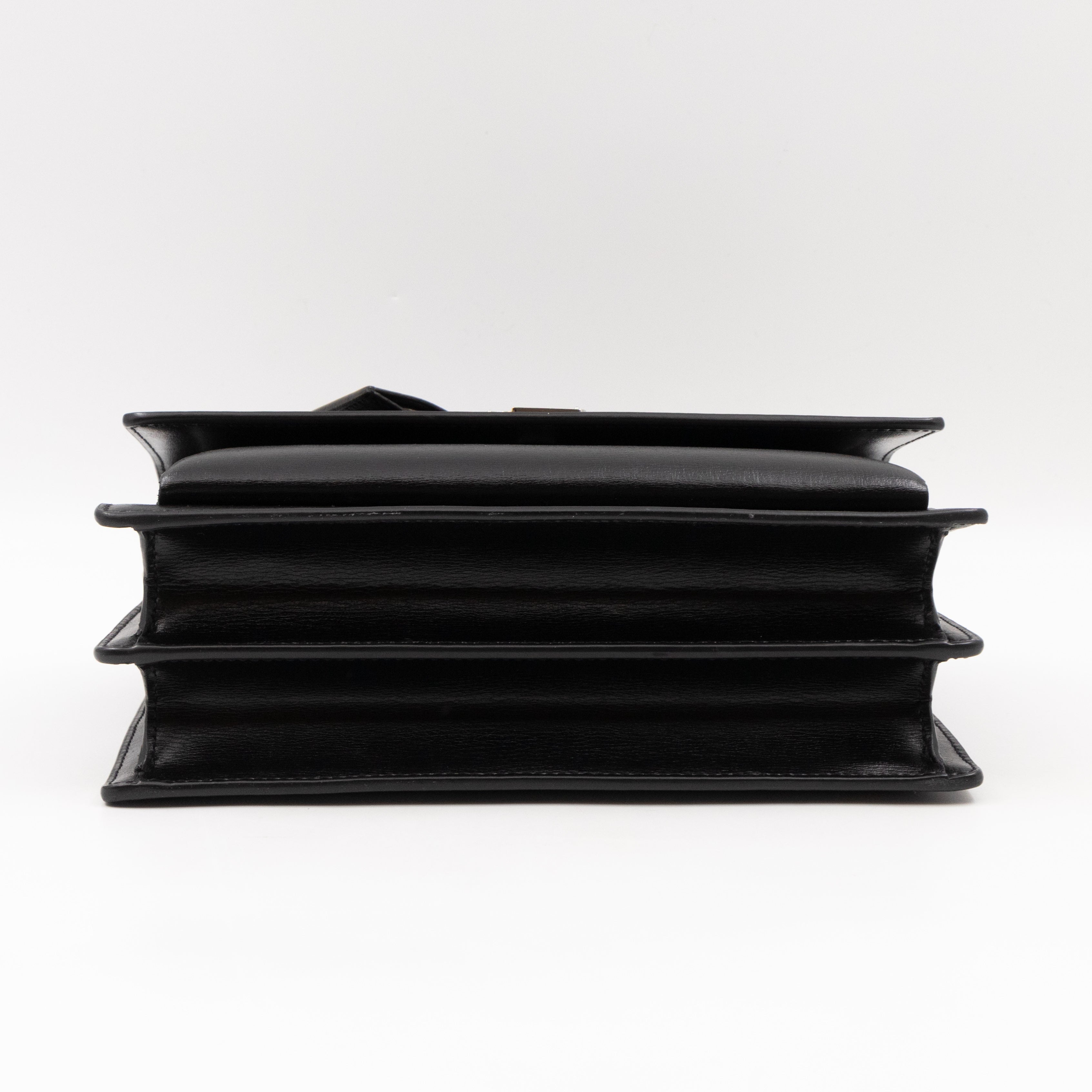 Sunset Medium Black Smooth Leather