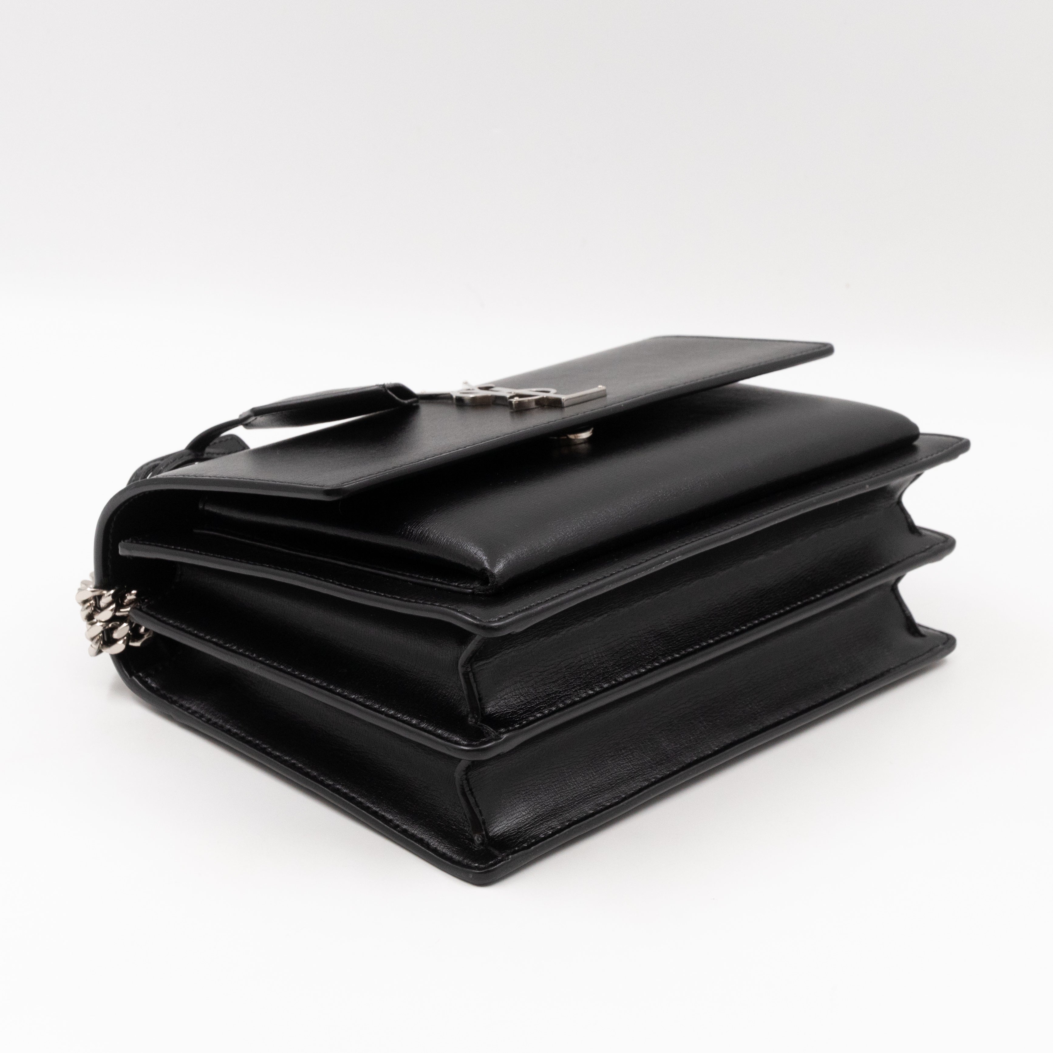 Sunset Medium Black Smooth Leather