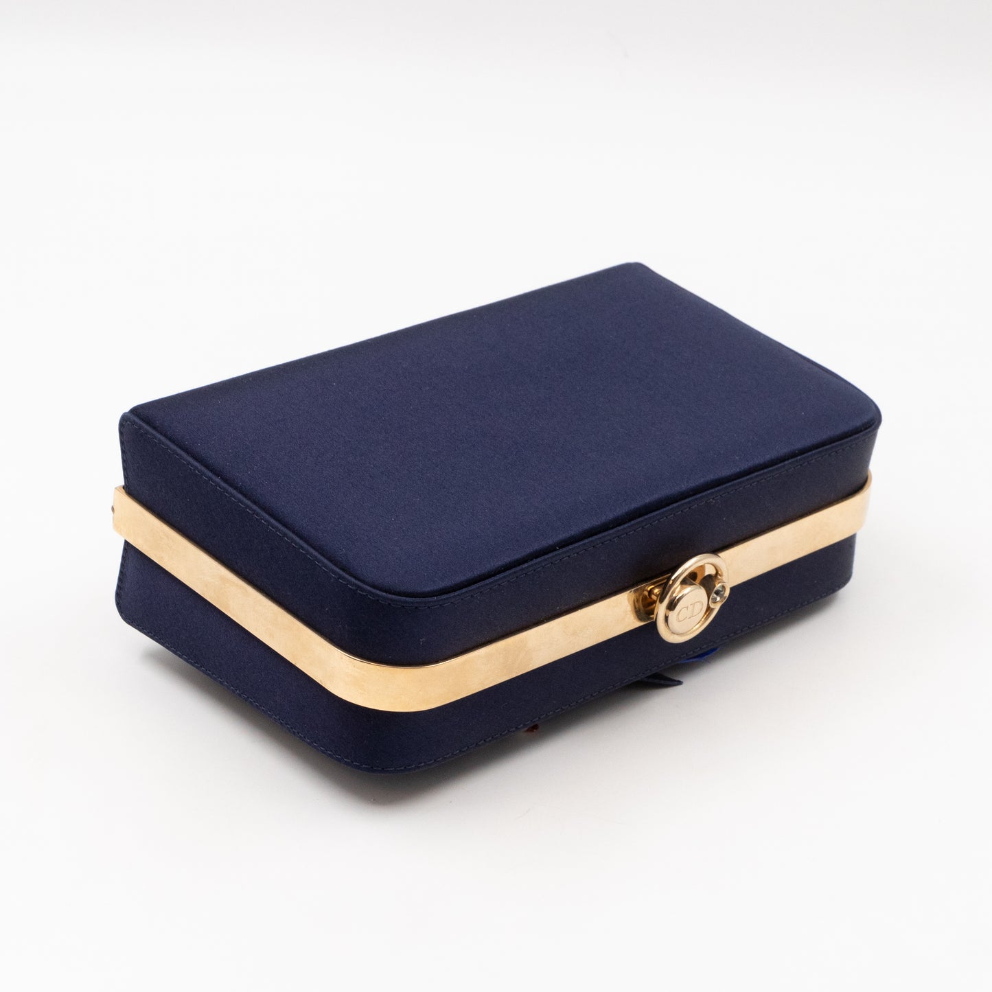 Charming Dragonfly Clutch Blue Satin