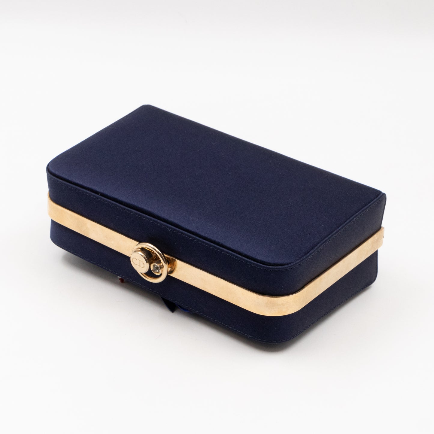 Charming Dragonfly Clutch Blue Satin