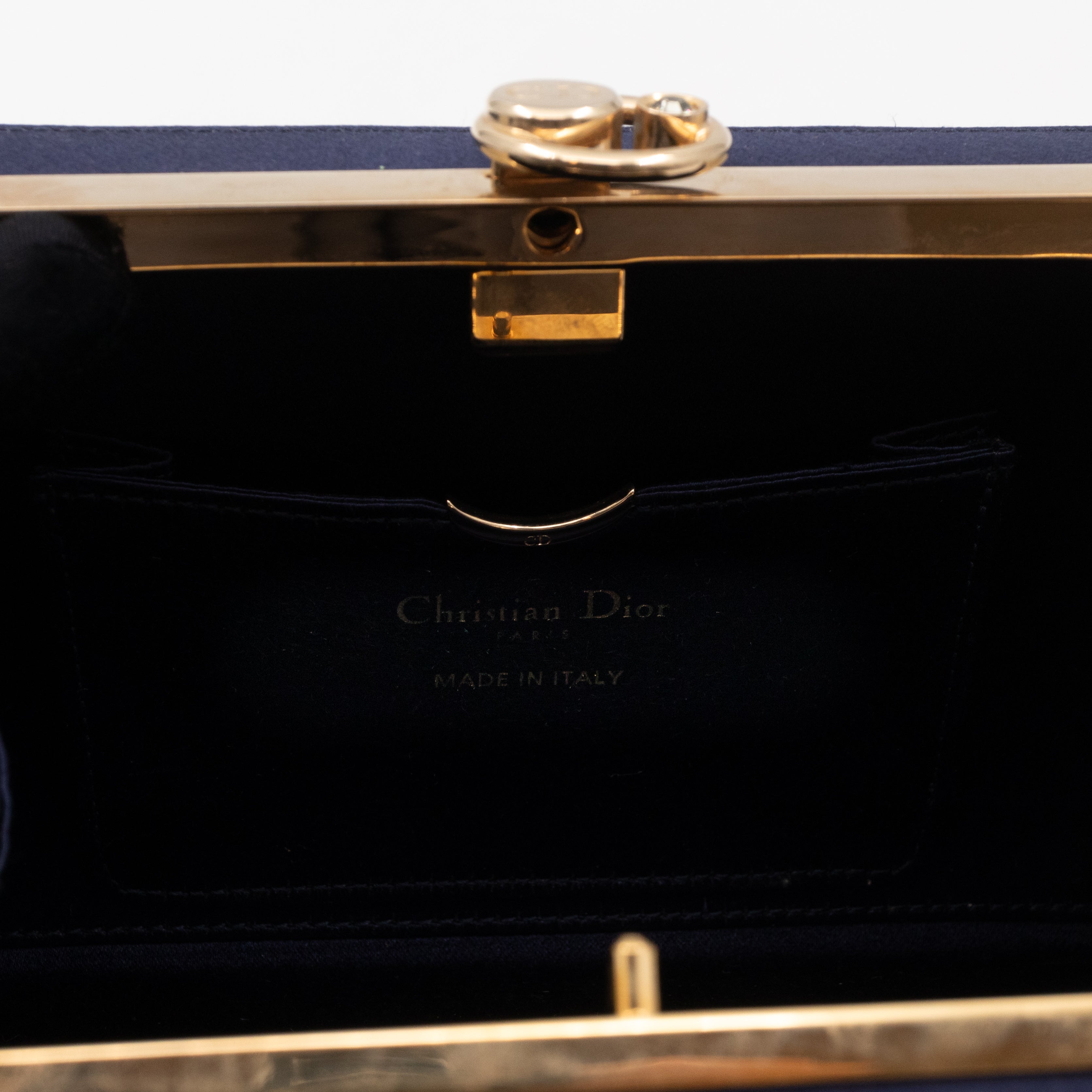 Charming Dragonfly Clutch Blue Satin