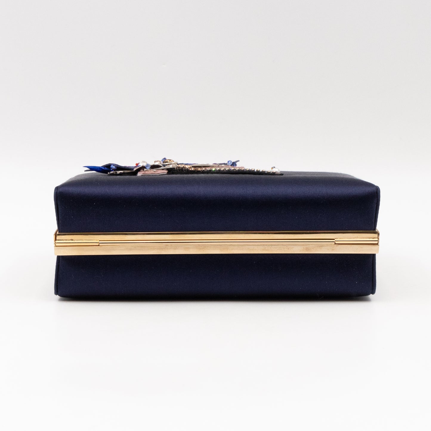 Charming Dragonfly Clutch Blue Satin