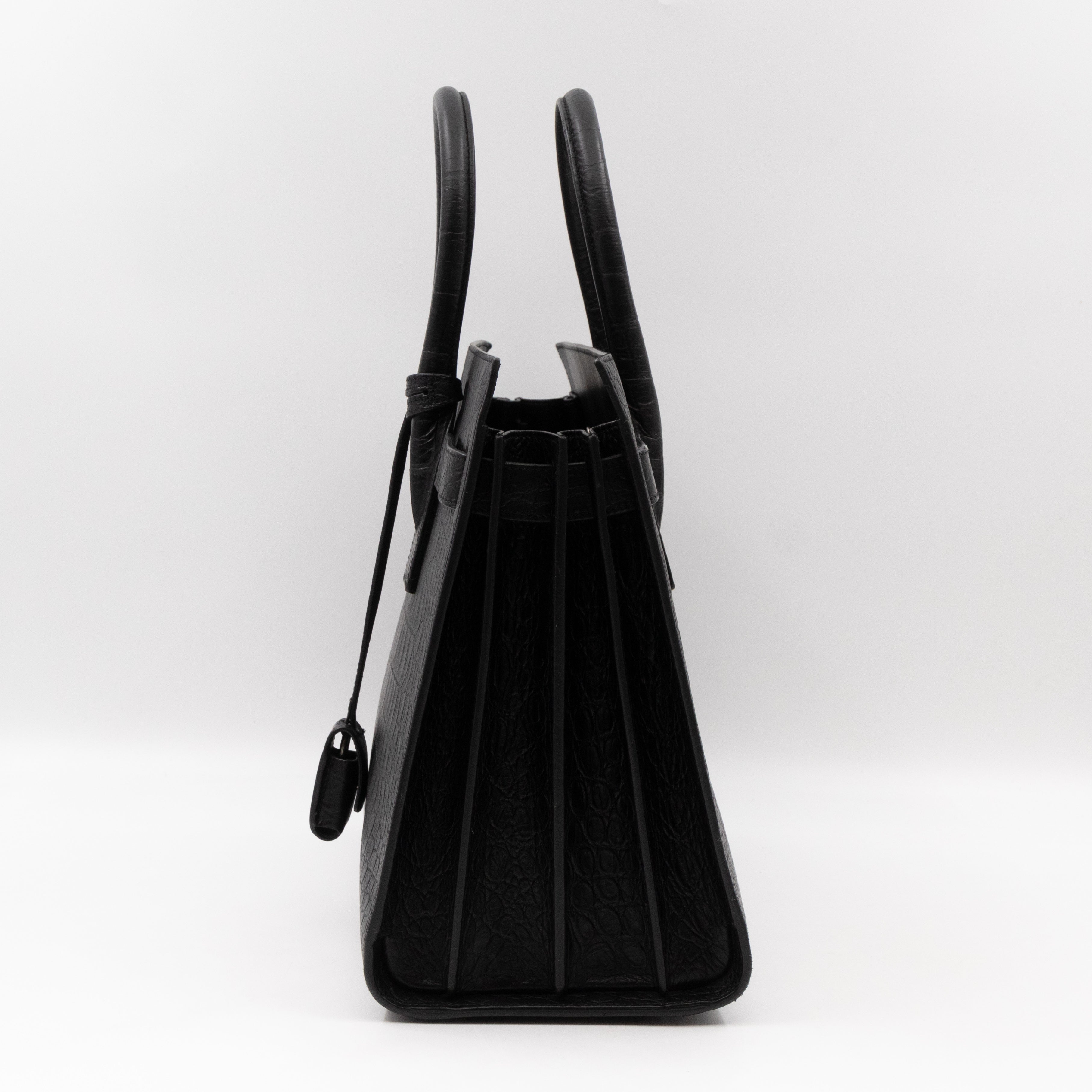 Sac de Jour Small Croc Black Embossed Leather