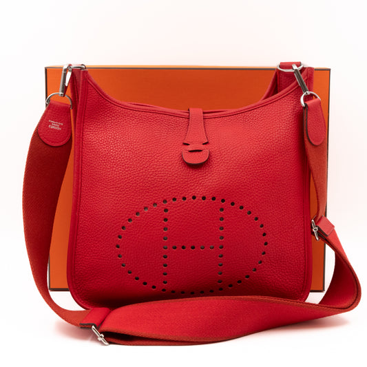 Evelyne III 29 Rouge Tomate Leather Two-Tone Strap