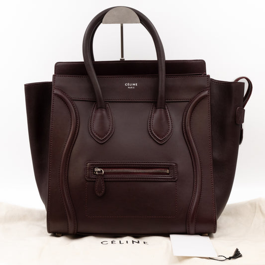 Mini Luggage Burgundy Leather