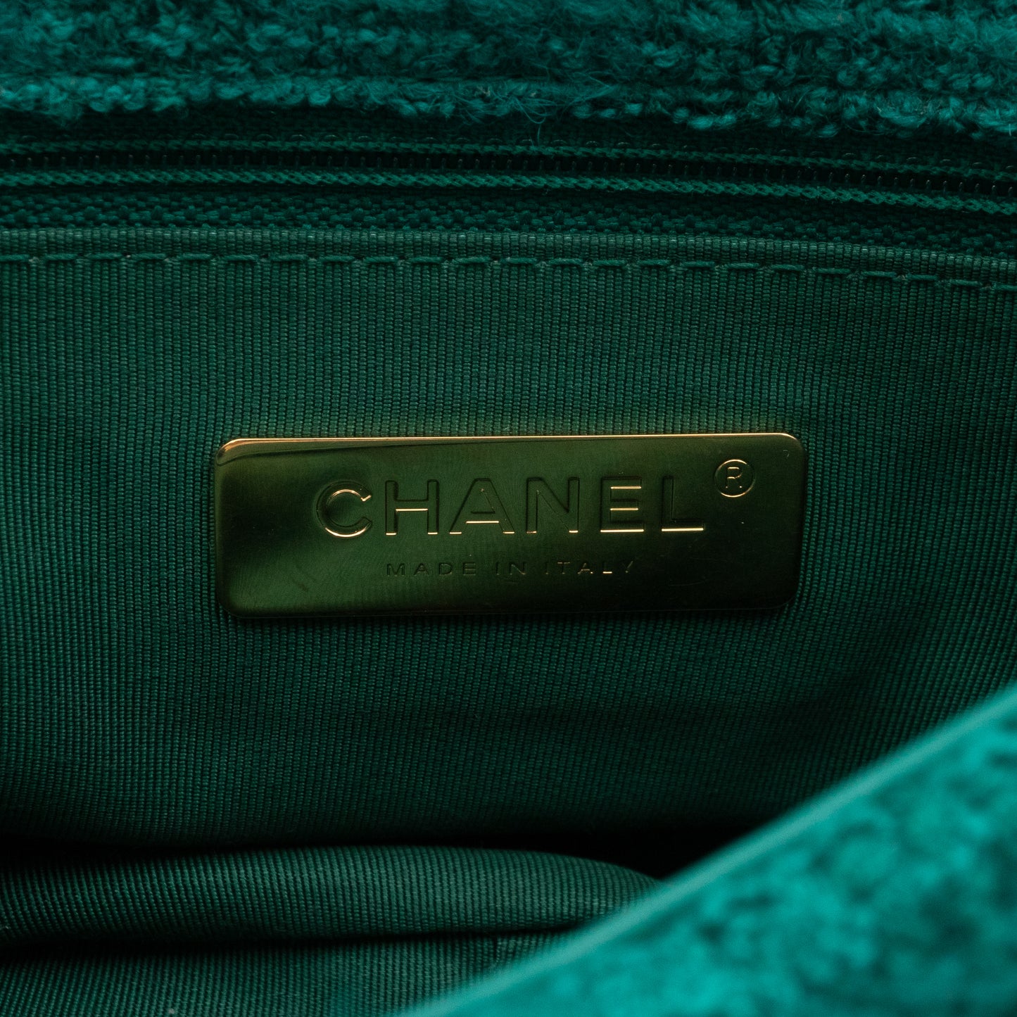 Chanel 19 Small Turquoise Tweed