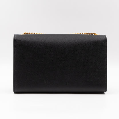 Kate Medium Black Grained Leather