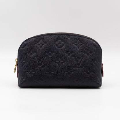 Cosmetic Pouch PM Navy Blue Monogram Empreinte