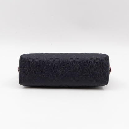 Cosmetic Pouch PM Navy Blue Monogram Empreinte