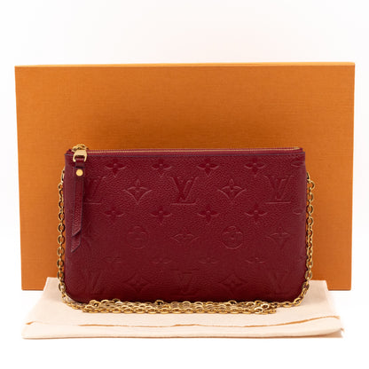 Double Zip Pochette Cherry Berry Monogram Empreinte