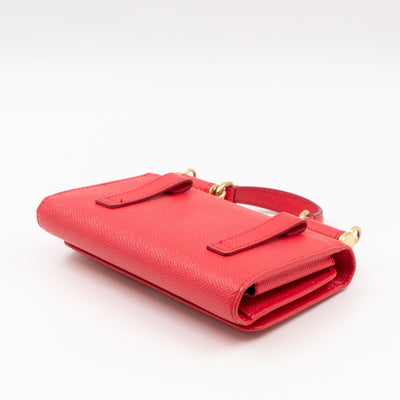 Sicily Von Belt Bag with Crystal Chain Pink Leather