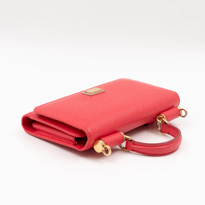 Sicily Von Belt Bag with Crystal Chain Pink Leather