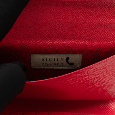 Sicily Von Belt Bag with Crystal Chain Pink Leather