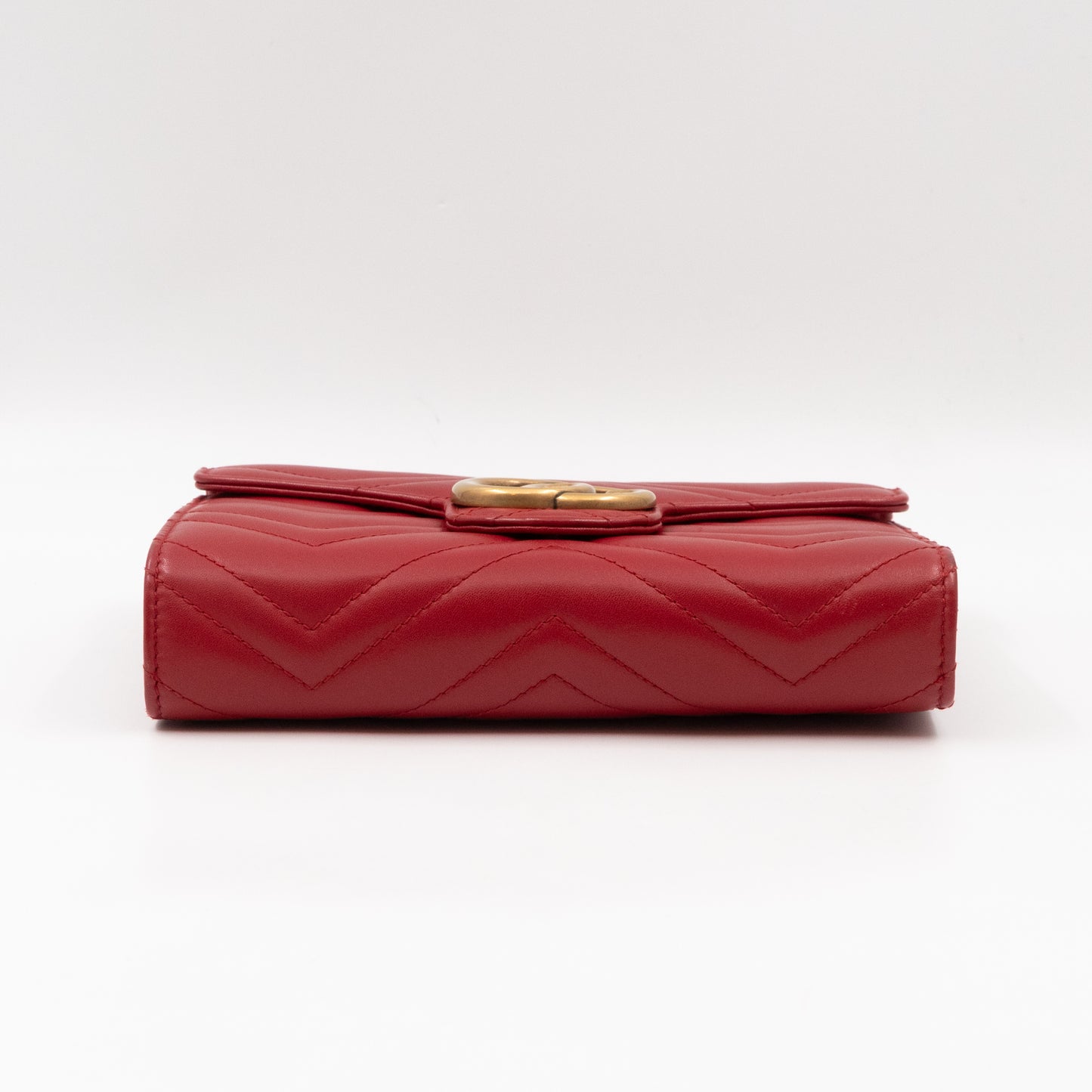 GG Marmont Matelasse Chain Wallet Red Leather