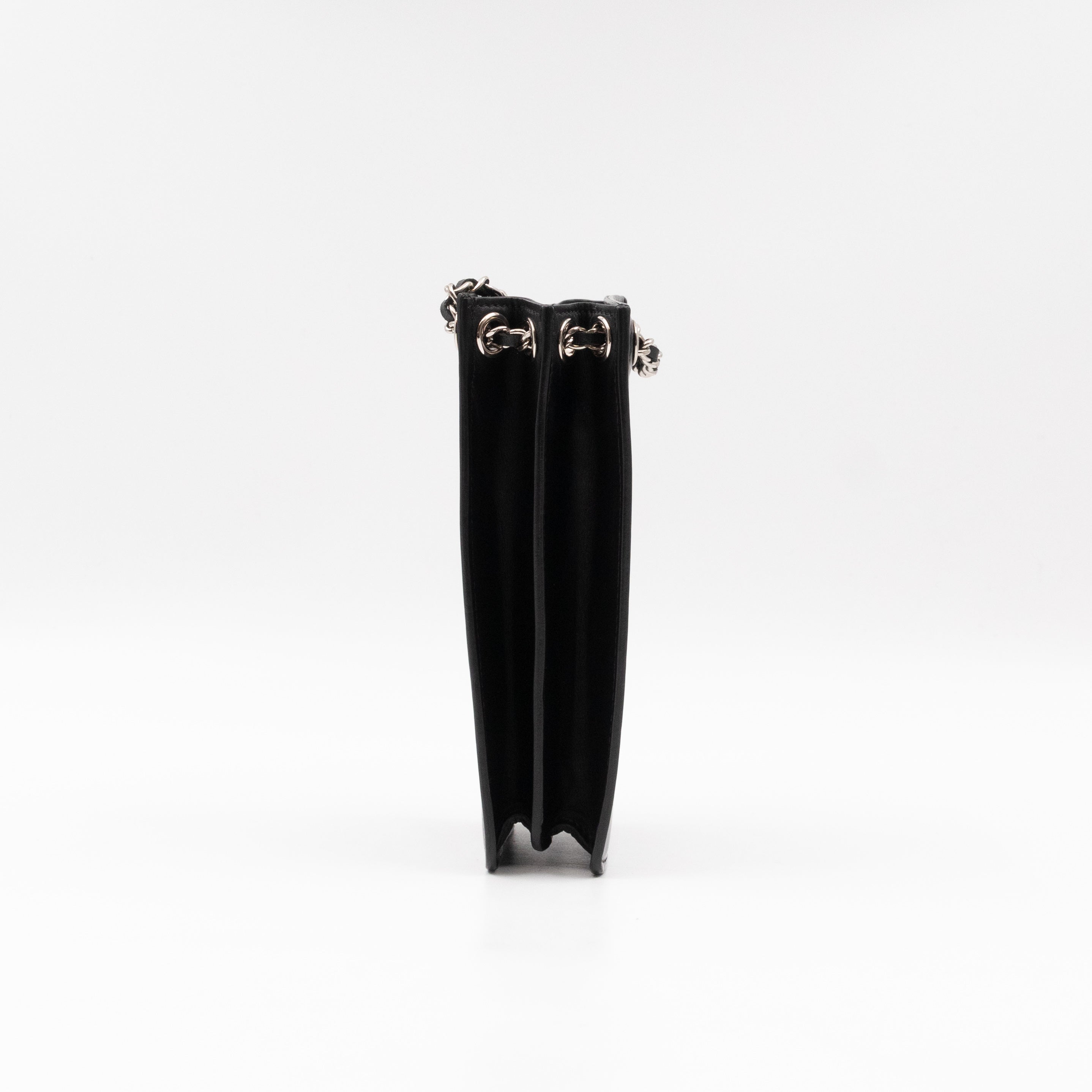 CC Phone Holder Crossbody Bag Black Patent Leather