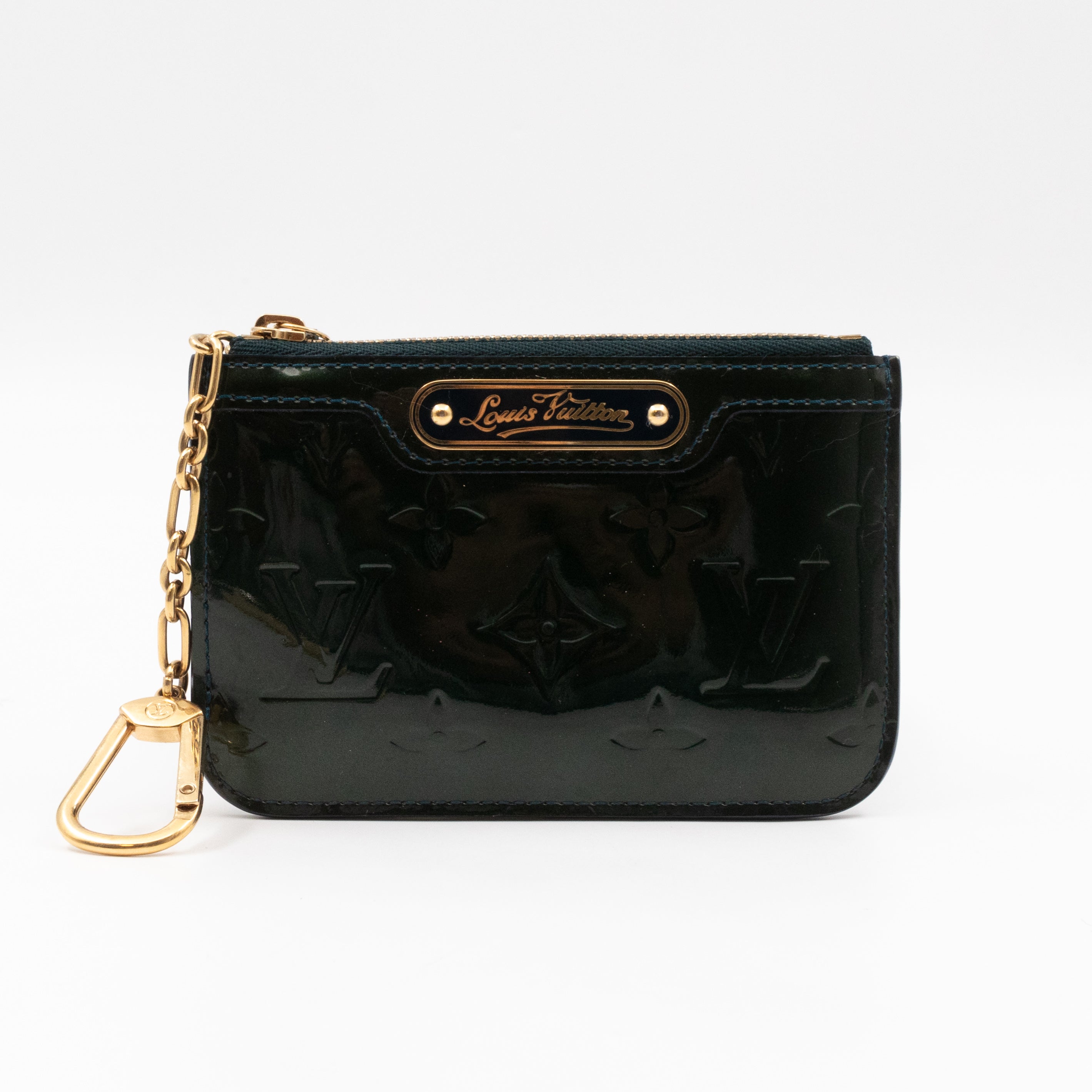 Key Pouch Dark Green Vernis