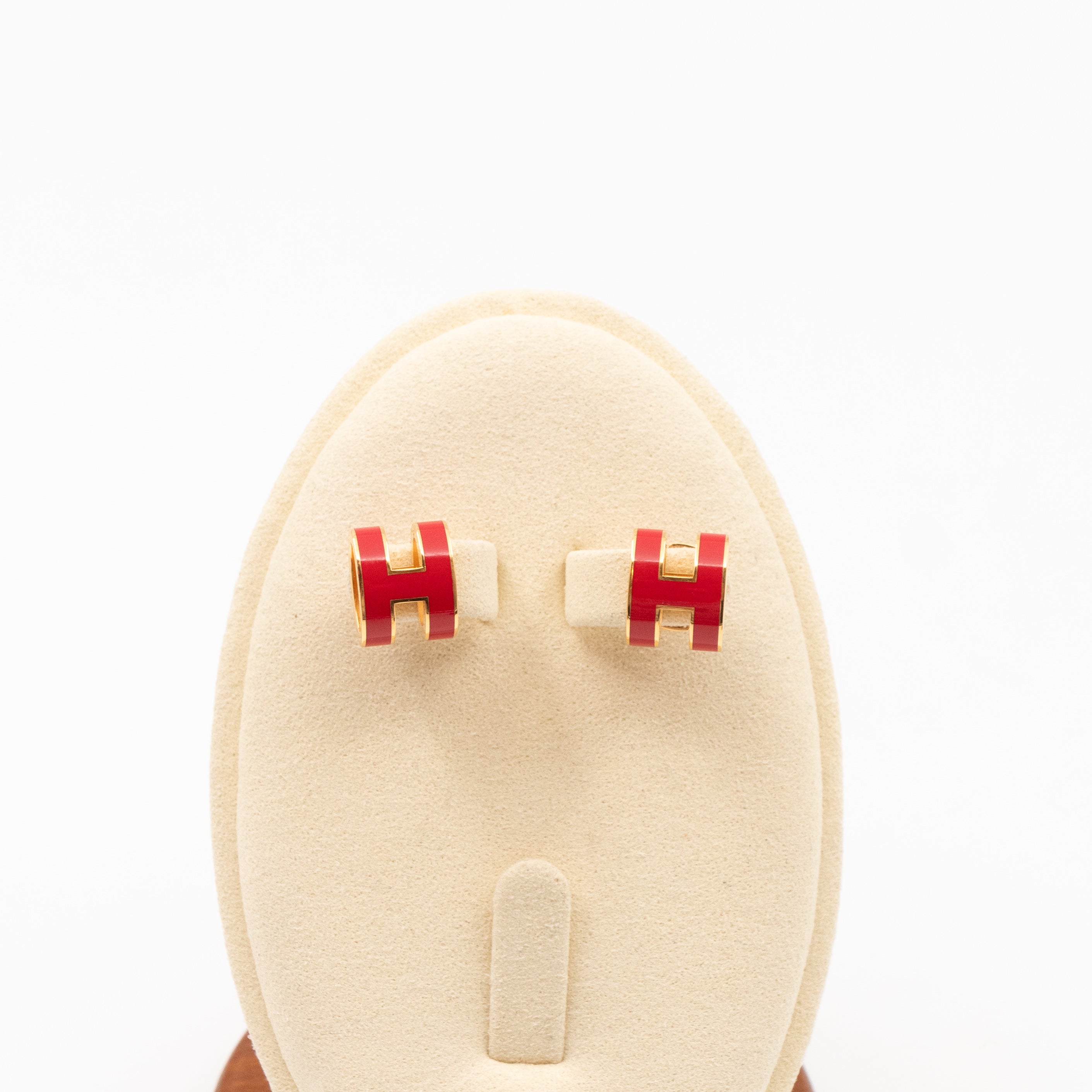 Pop H Earrings Red & Gold