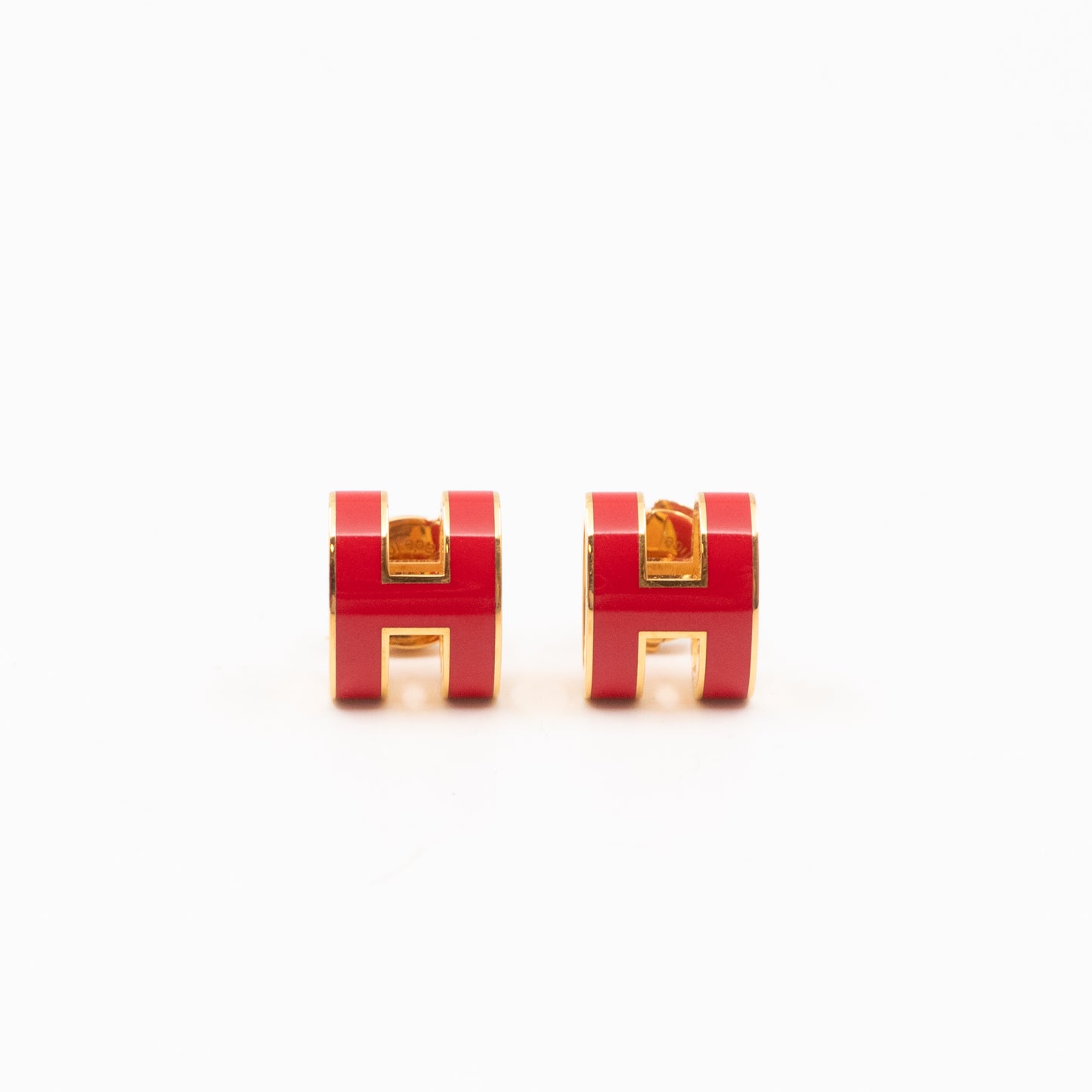 Pop H Earrings Red & Gold