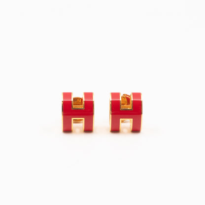 Pop H Earrings Red & Gold