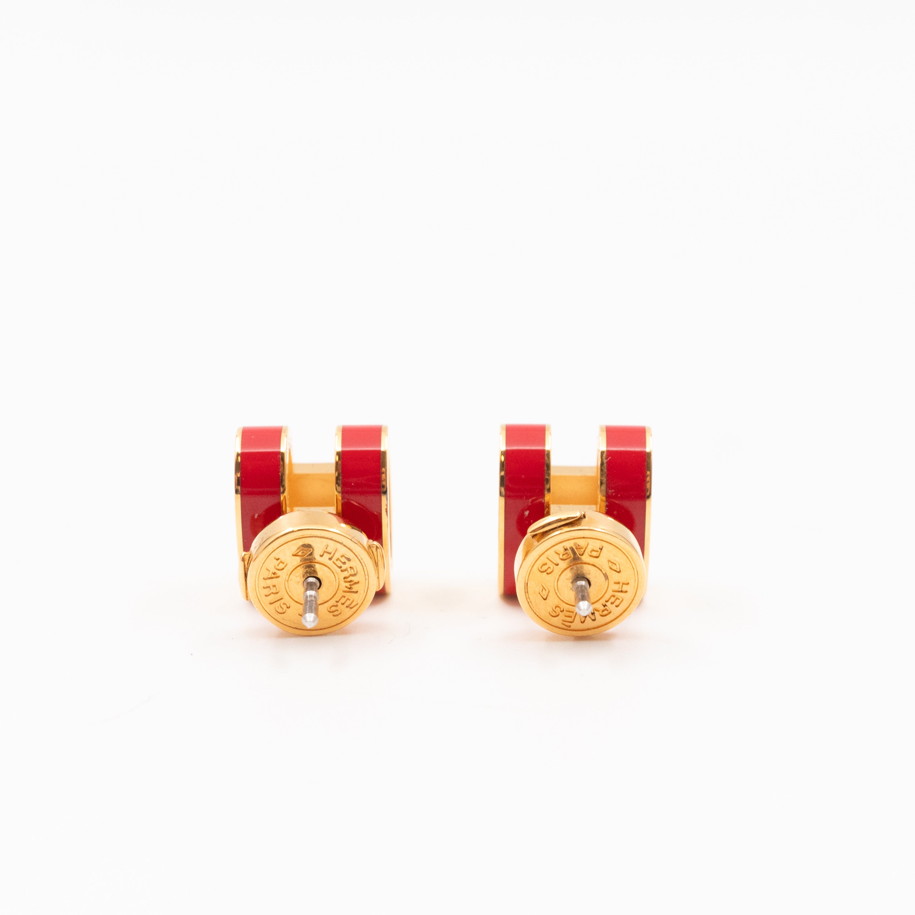 Pop H Earrings Red & Gold