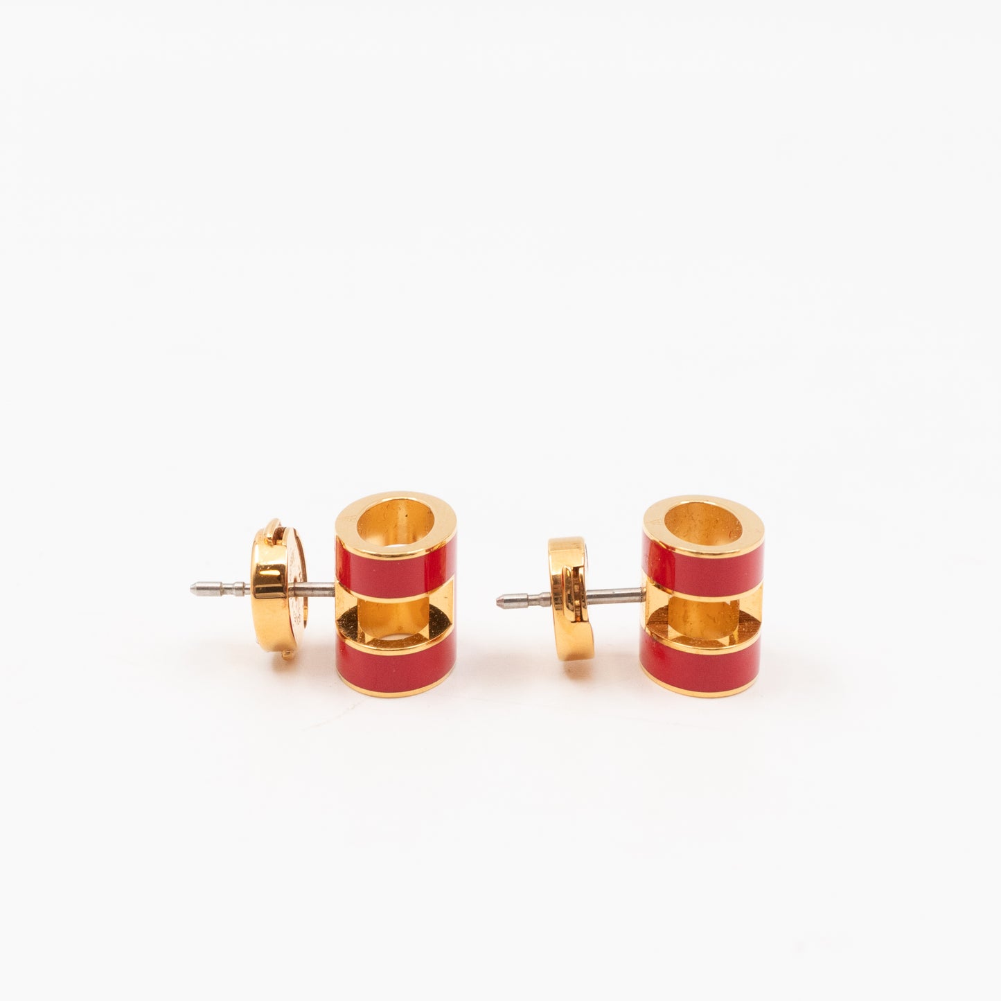 Pop H Earrings Red & Gold