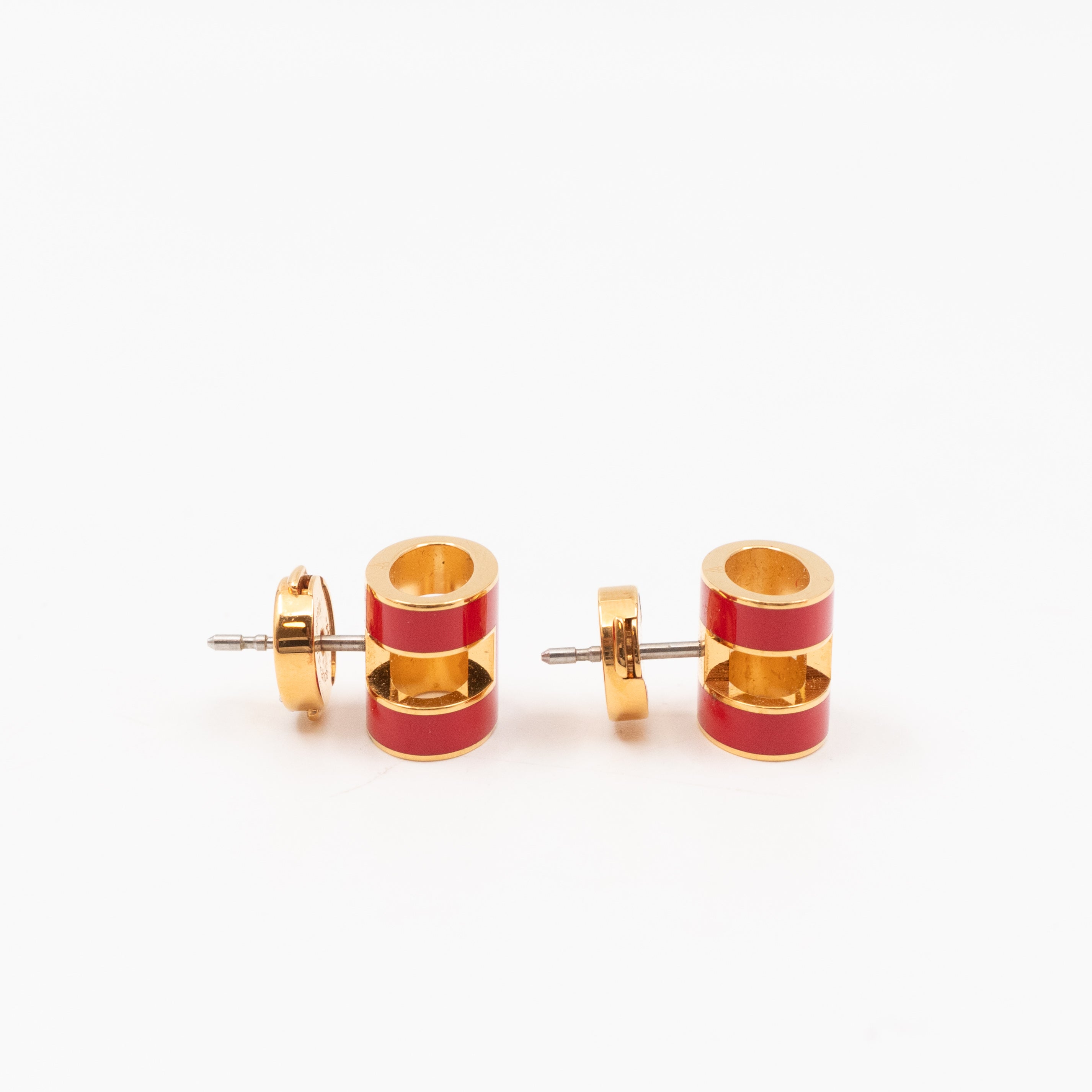 Pop H Earrings Red & Gold
