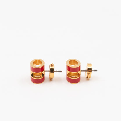 Pop H Earrings Red & Gold