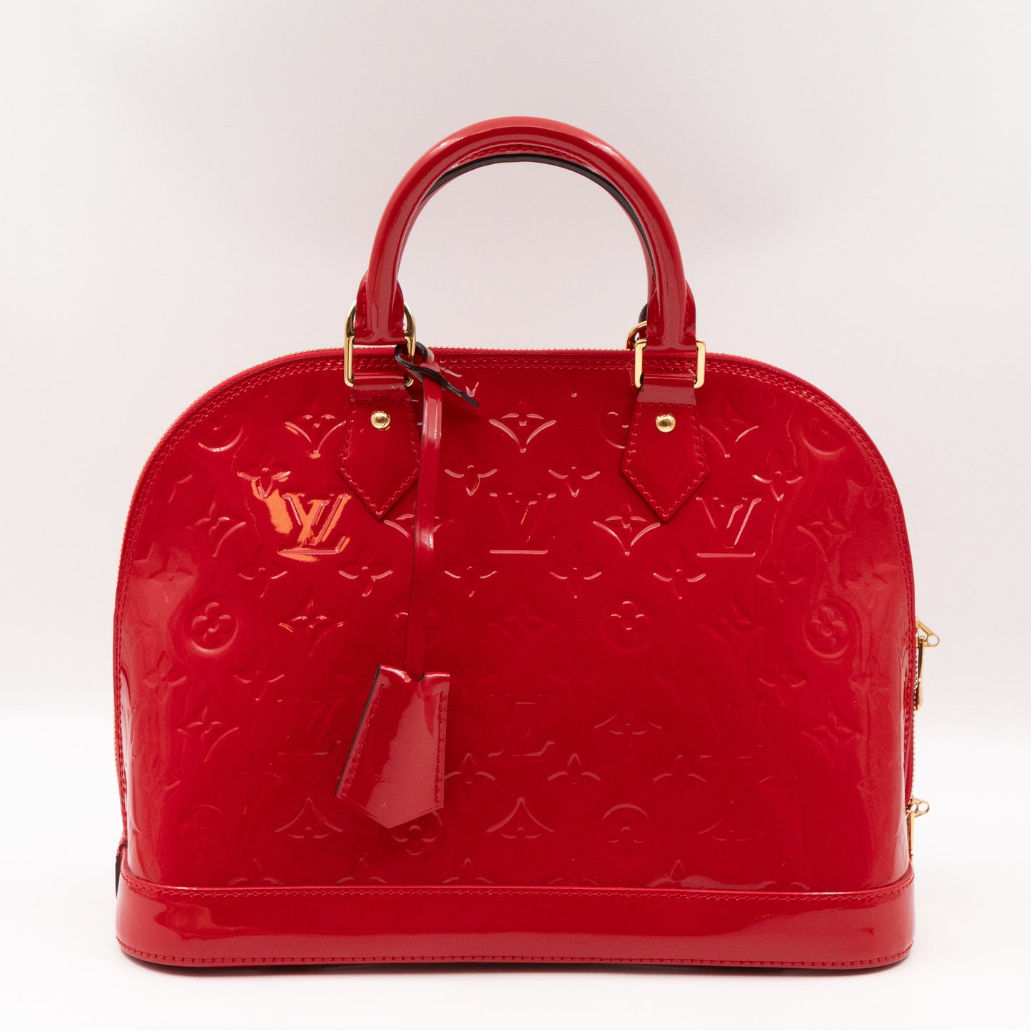 Alma PM Red Vernis Leather