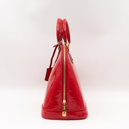 Alma PM Red Vernis Leather