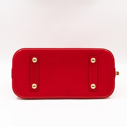 Alma PM Red Vernis Leather