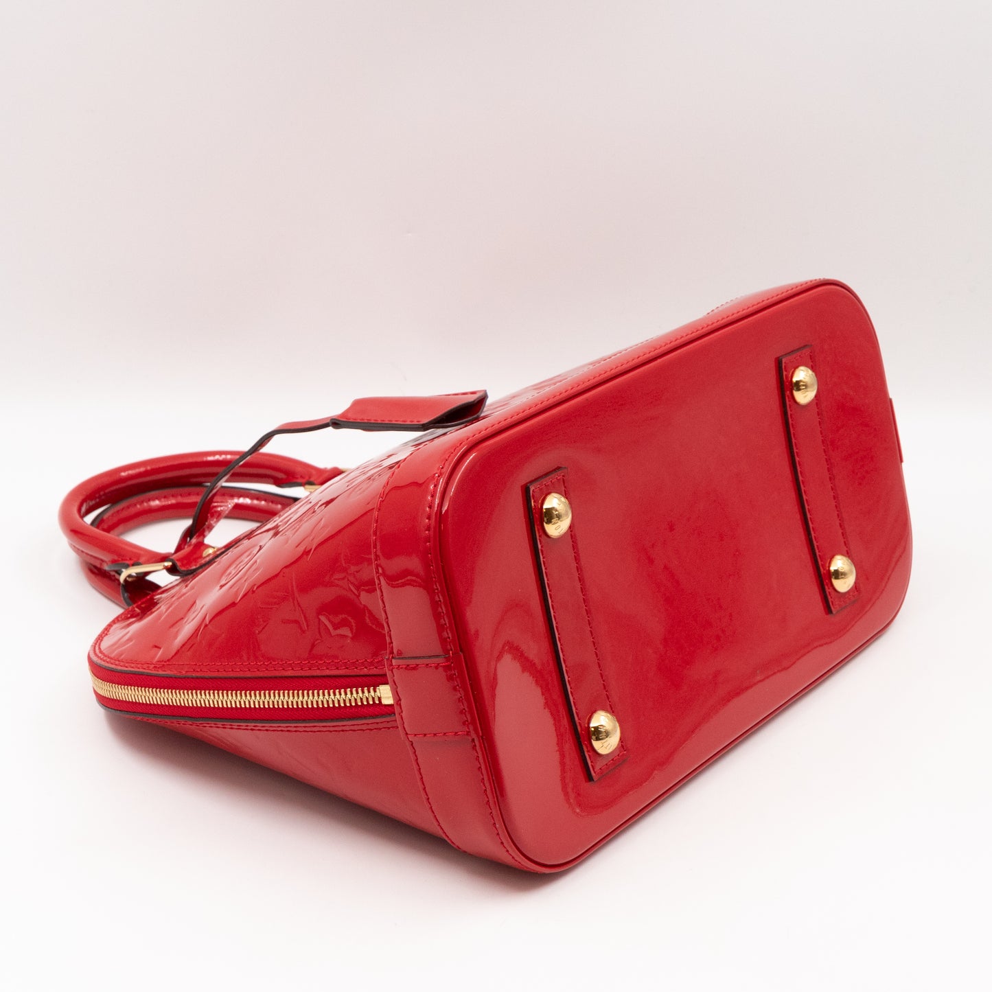 Alma PM Red Vernis Leather