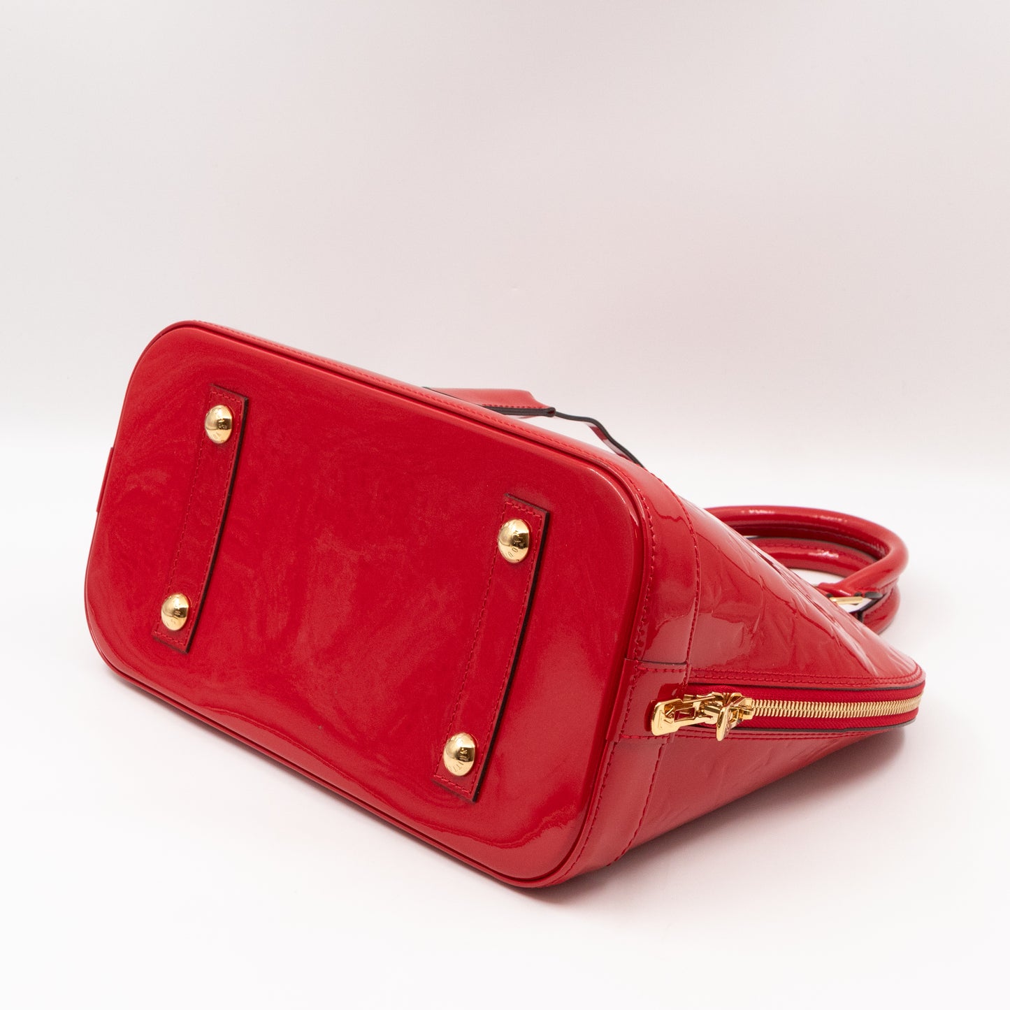 Alma PM Red Vernis Leather