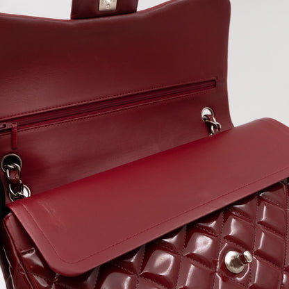 Classic Double Flap Jumbo Red Patent Leather