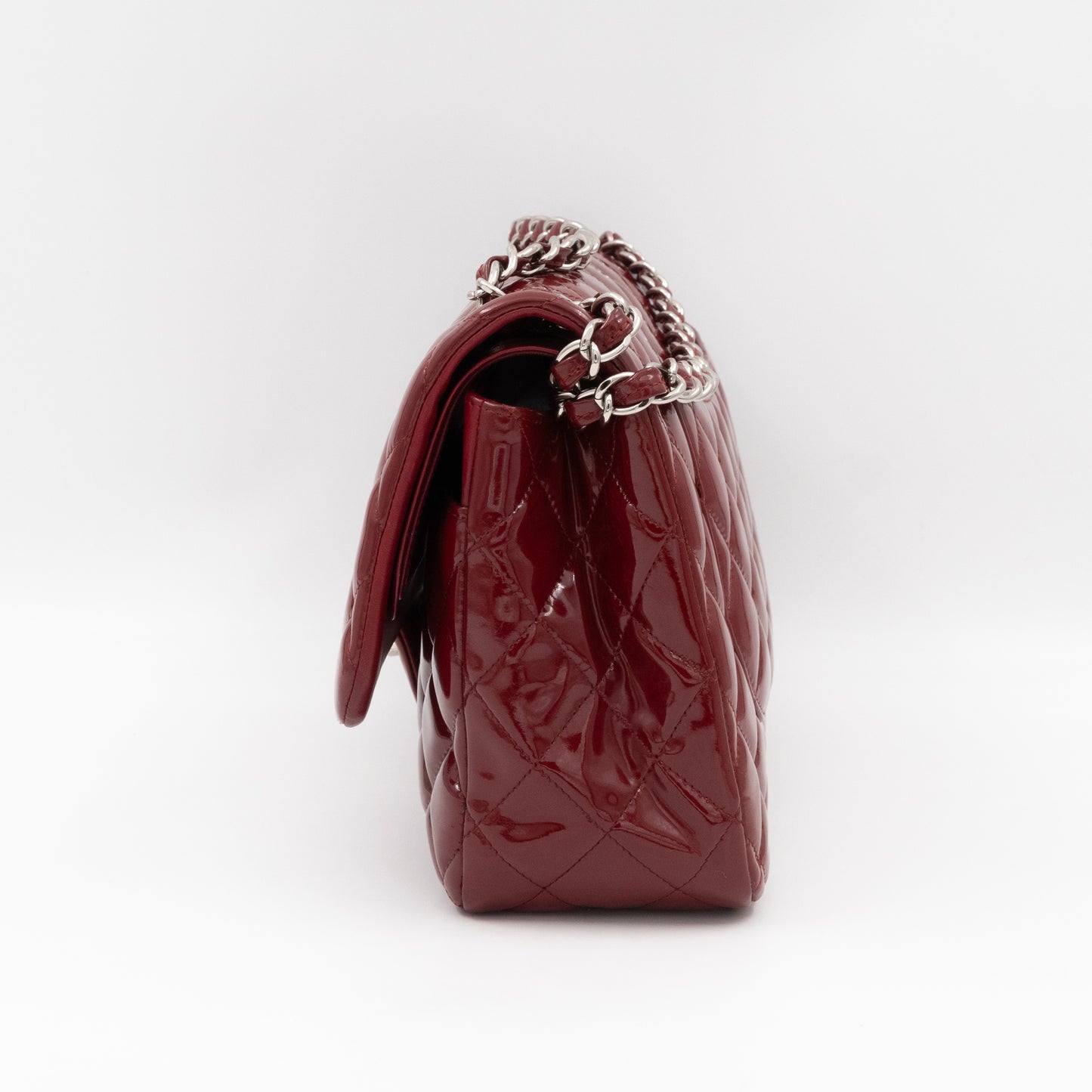 Classic Double Flap Jumbo Red Patent Leather