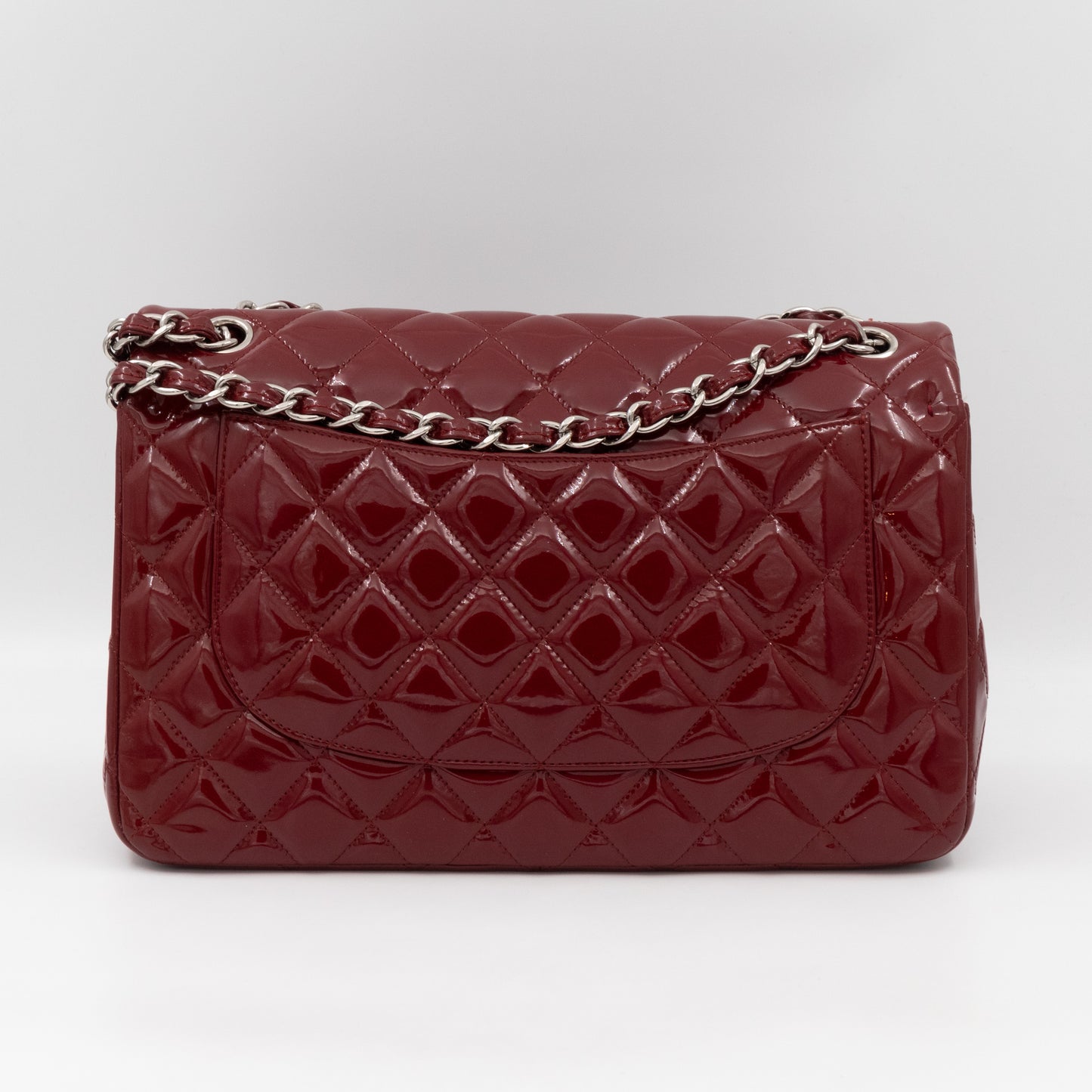 Classic Double Flap Jumbo Red Patent Leather