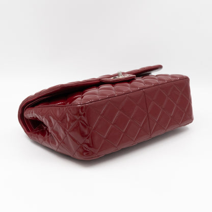 Classic Double Flap Jumbo Red Patent Leather