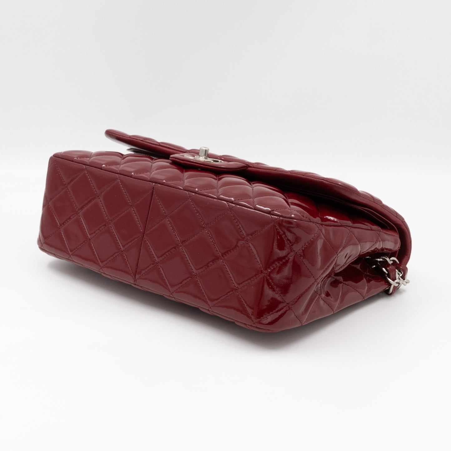 Classic Double Flap Jumbo Red Patent Leather