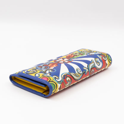 Flap Wallet Teatro Dei Pupi Print Leather